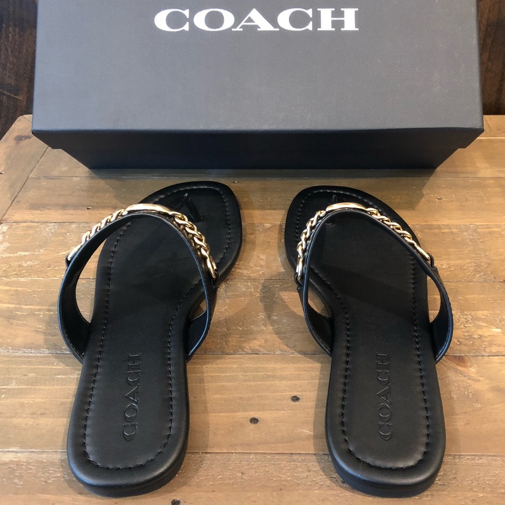 NWT Authentic Coach Jaclyn Leather Sandal - Picture 2 of 8